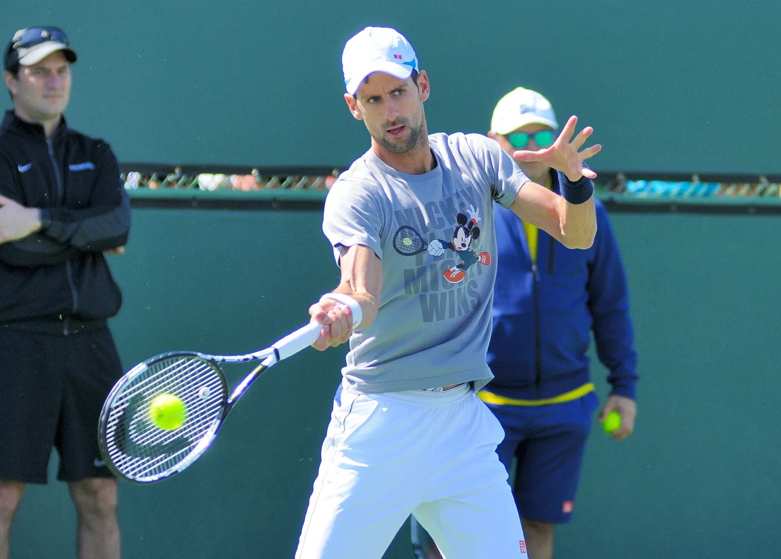 Novak Djokovic sur un court de tennis (illustration)