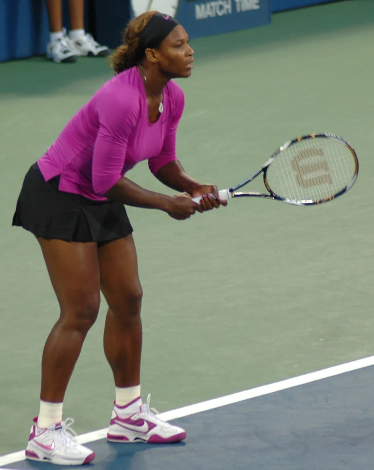 Serena Williams en action lors de l'US Open 2009