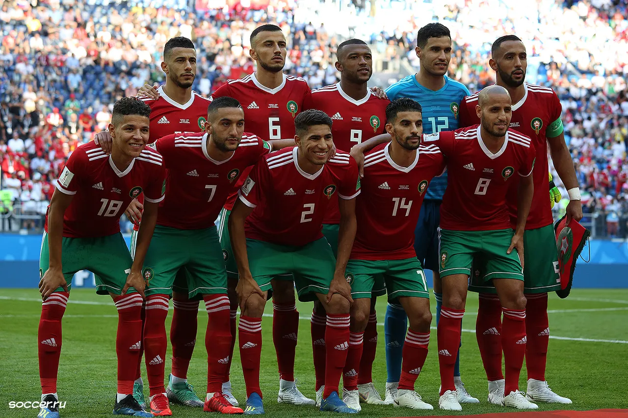 L'équipe nationale du Maroc lors d'un match de Coupe du monde
