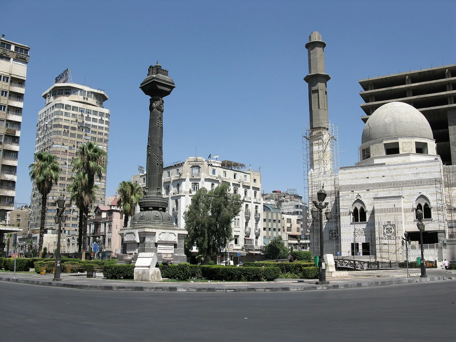 Place du centre de Damas, en Syrie