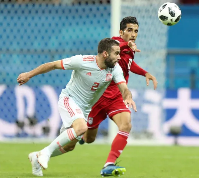 Joueurs de la sélection espagnole lors d'un match de Coupe du monde