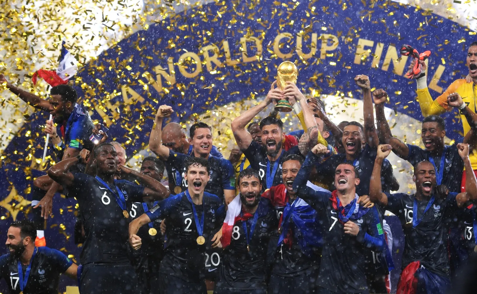 L'équipe de France championne du monde en 2018, sous la direction de Didier Deschamps
