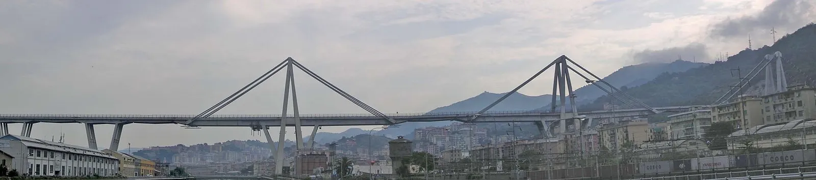 Le pont Morandi à Gênes, avant son effondrement