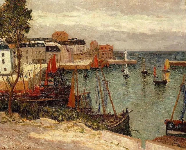 Le port de Sauzon, à Belle-Île-en-Mer (peinture de Maxime Maufra)