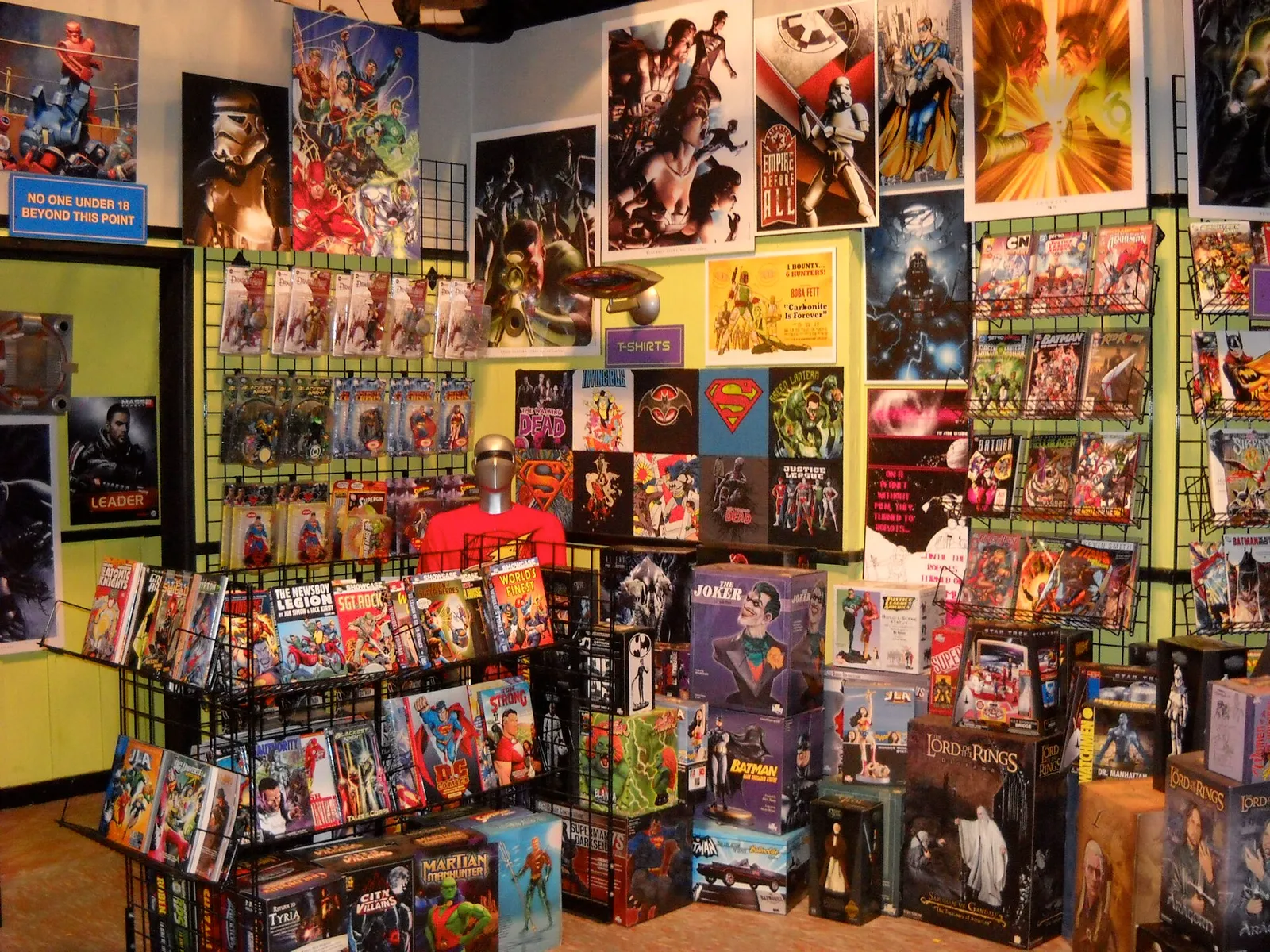 Rayons d'une librairie de bandes dessinées (illustration)