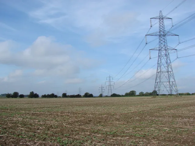 Lignes électriques et pylônes (illustration)