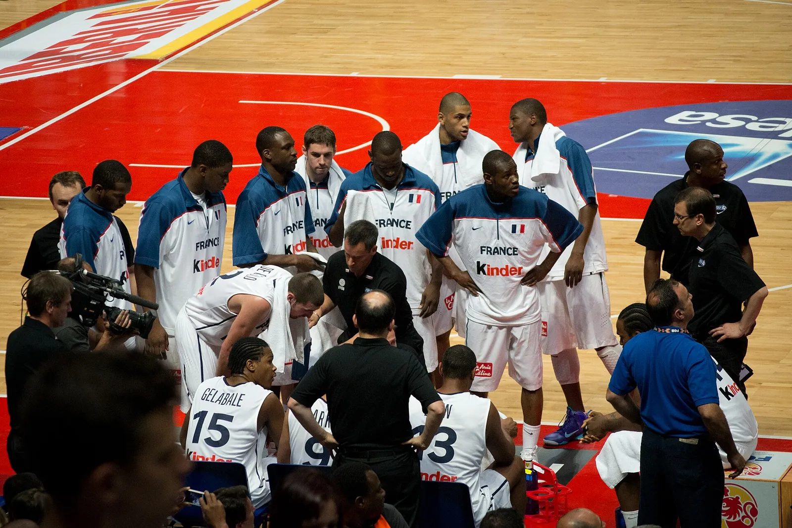 L'équipe de France de basket-ball lors d'une rencontre internationale