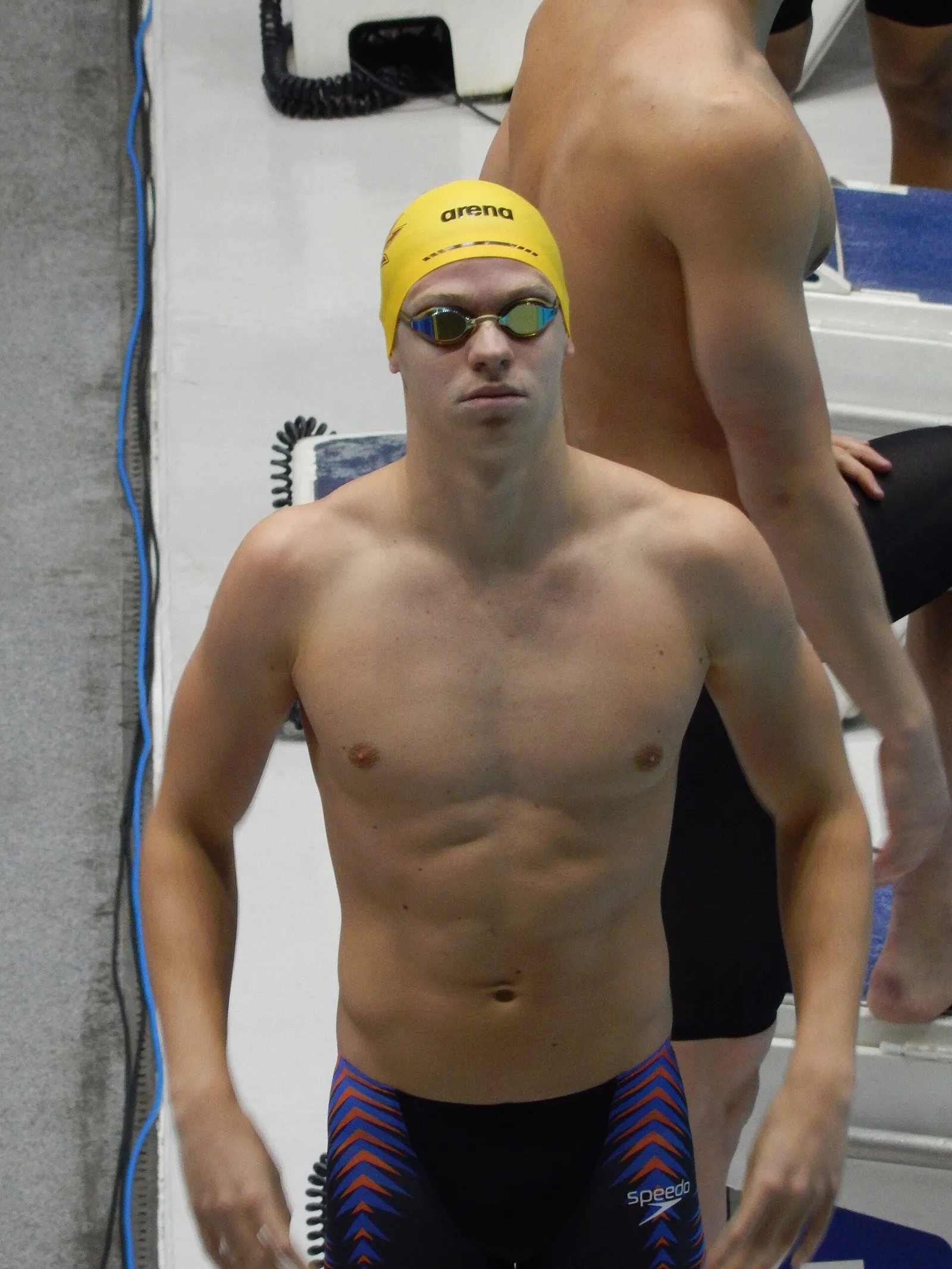 Léon Marchand en compétition de natation