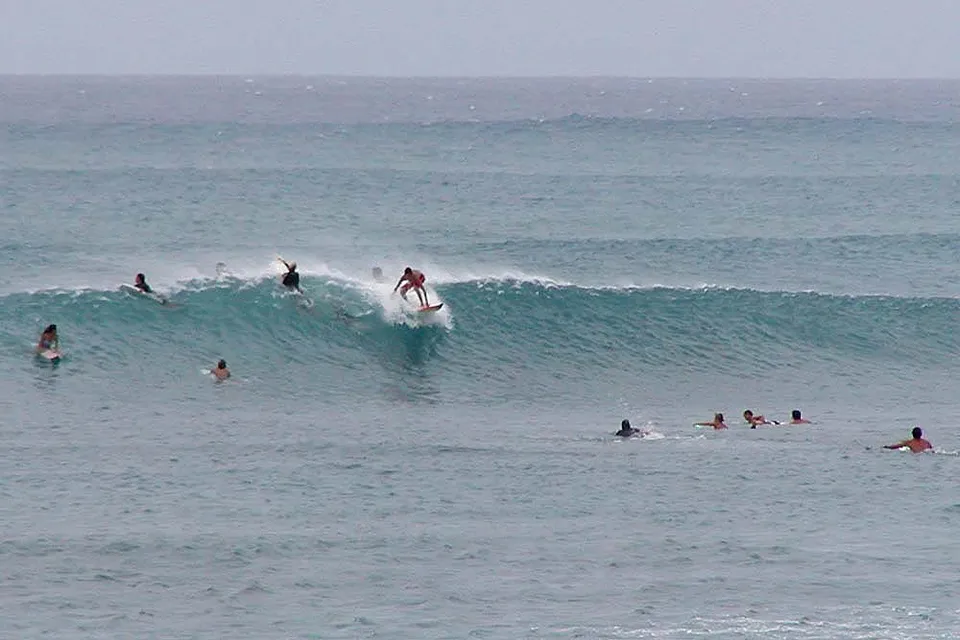 Un surfeur sur une vague (illustration)