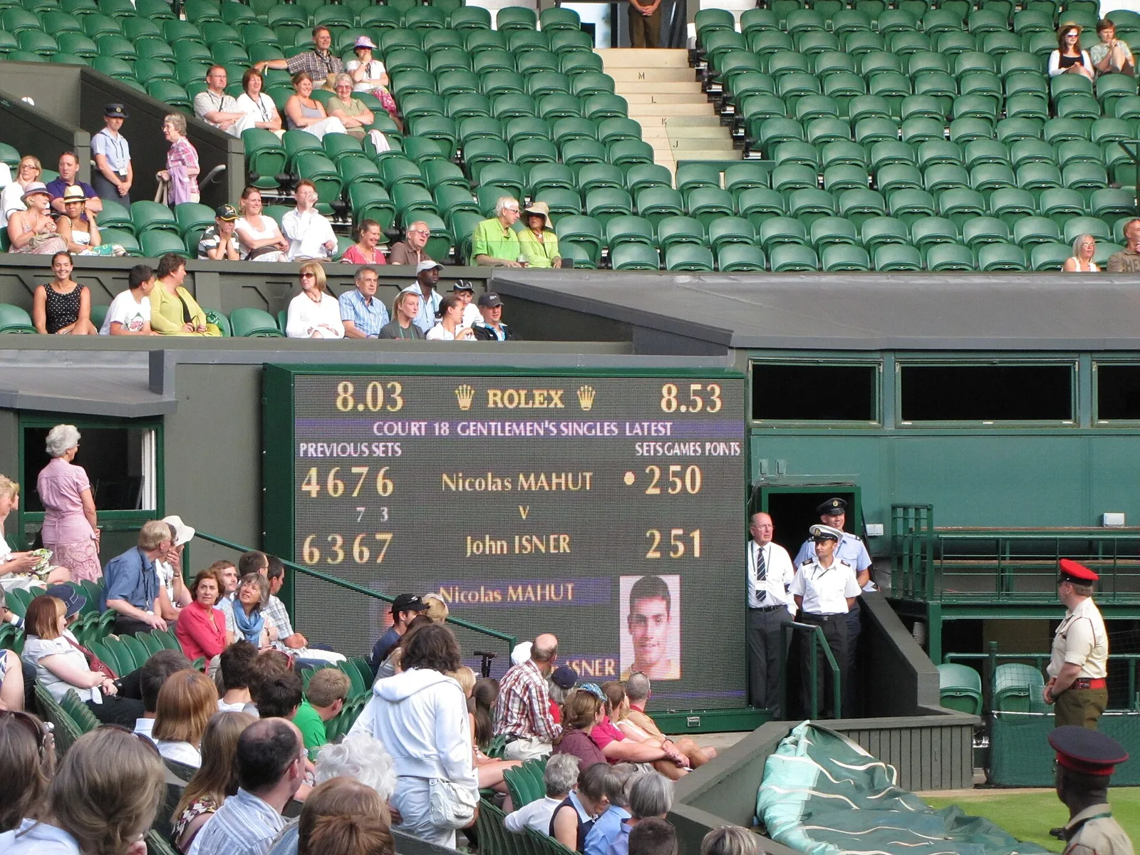 Tableau d'affichage à Wimbledon (illustration)