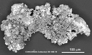 Micrométéorite observée au microscope