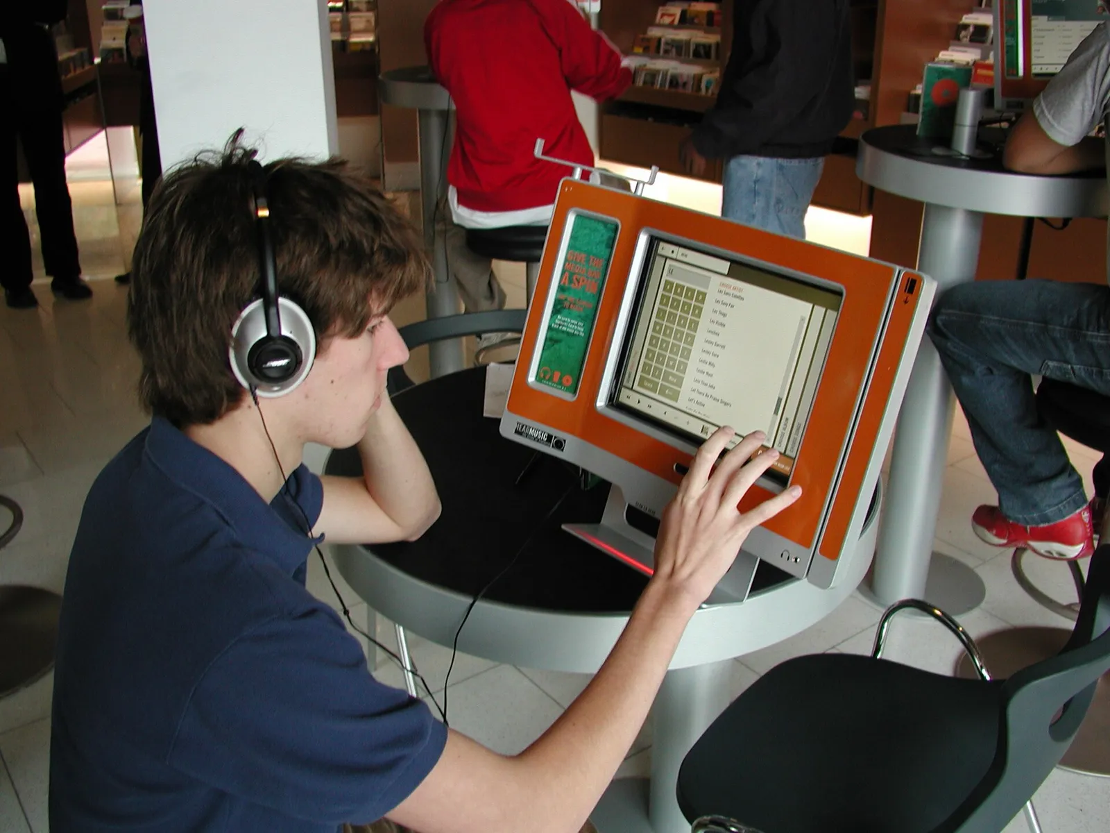 Écran tactile de sélection de musique en streaming